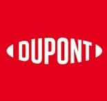 Dupont logo in white on a red background.