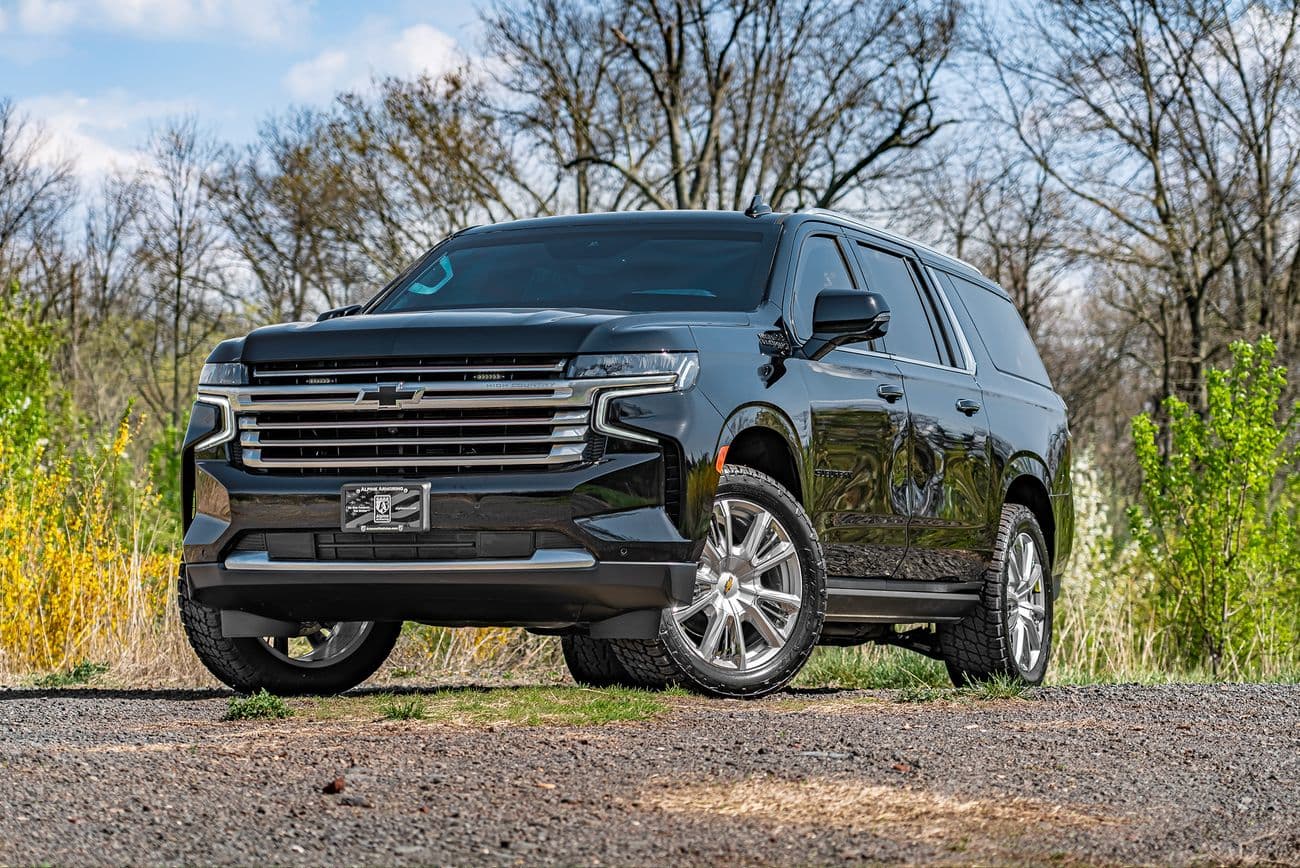 Black armored Chevy Suburban SUV